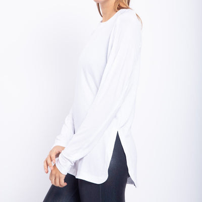 Side Slit Pullover White - Large
