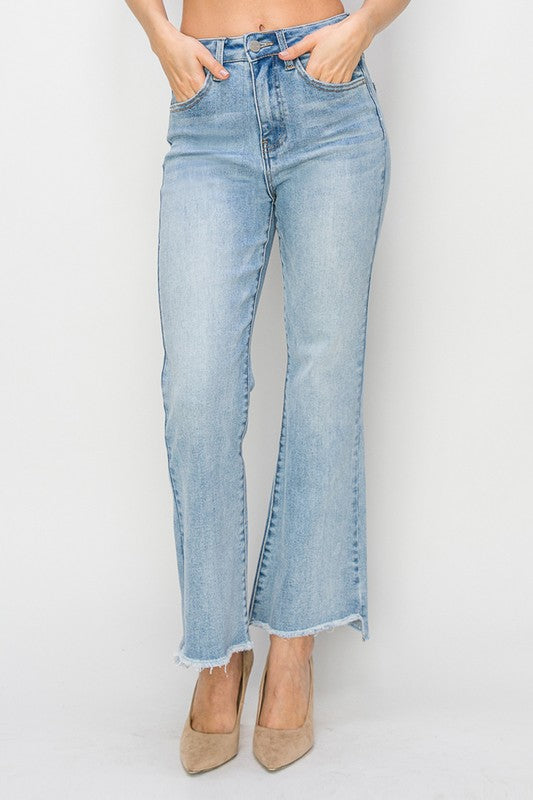 High Rise Crop Flare Jeans-9