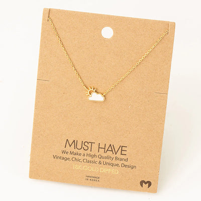 Cloud and Sun Pendant Necklace