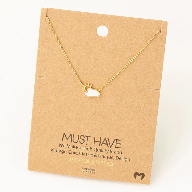 Cloud and Sun Pendant Necklace