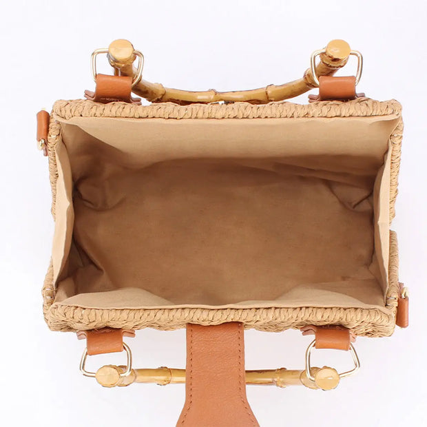 Beige Crossbody Woven Bag
