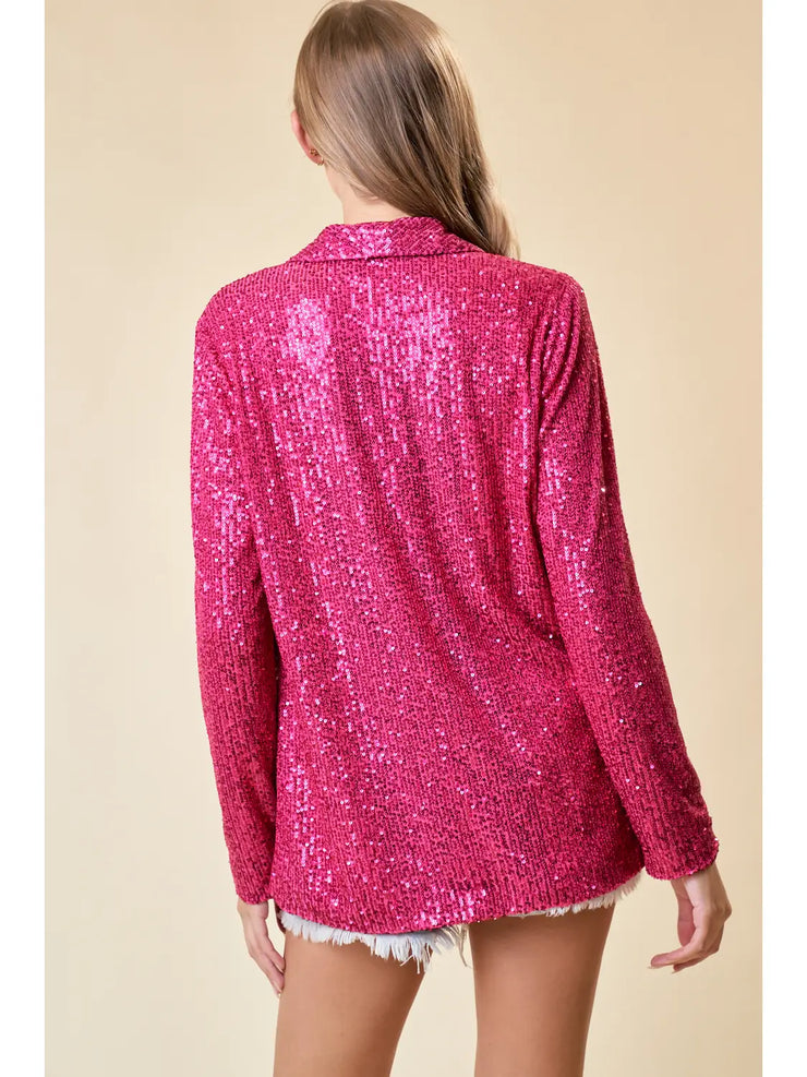 Fuchia Sparkly Blazer