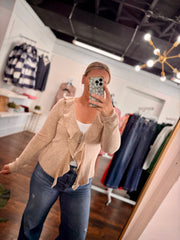 Taupe Ruffle Long Sleeve