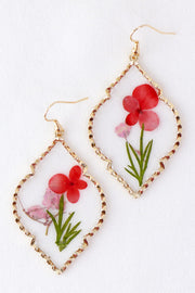 Pressed Flower Resin Earrings