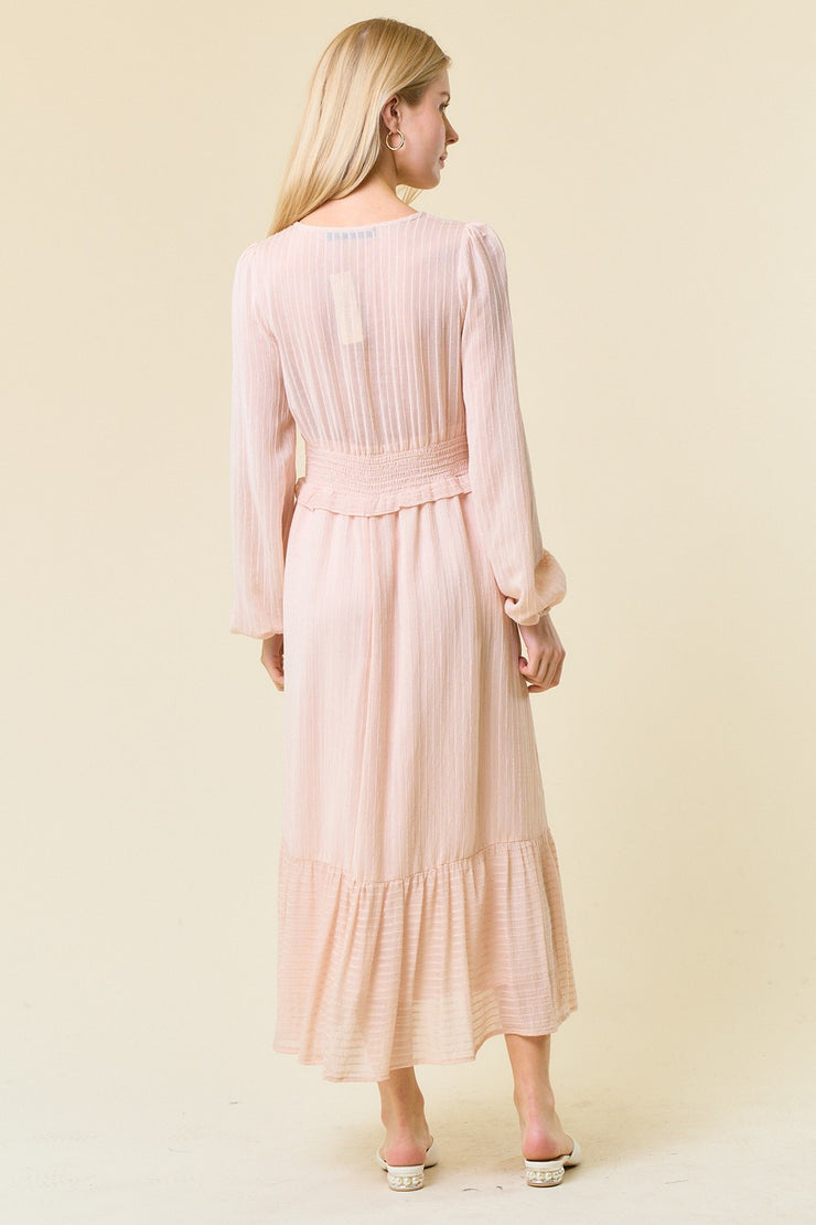 V Neck Smocked Dress