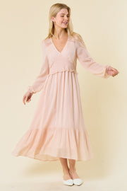 V Neck Smocked Dress