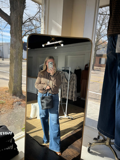 Houndstooth Button Cardigan