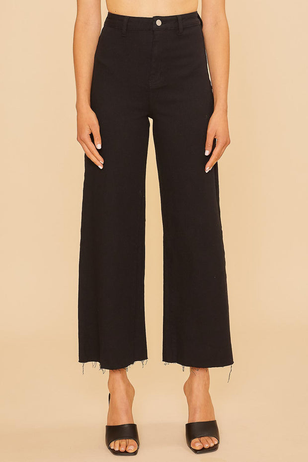 Black High Rise Wide Leg Jeans