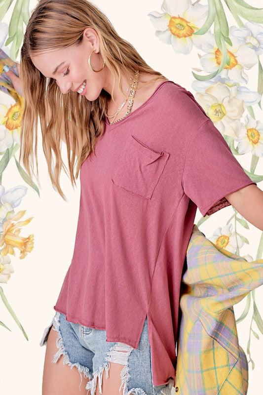 hibiscus pocket tee