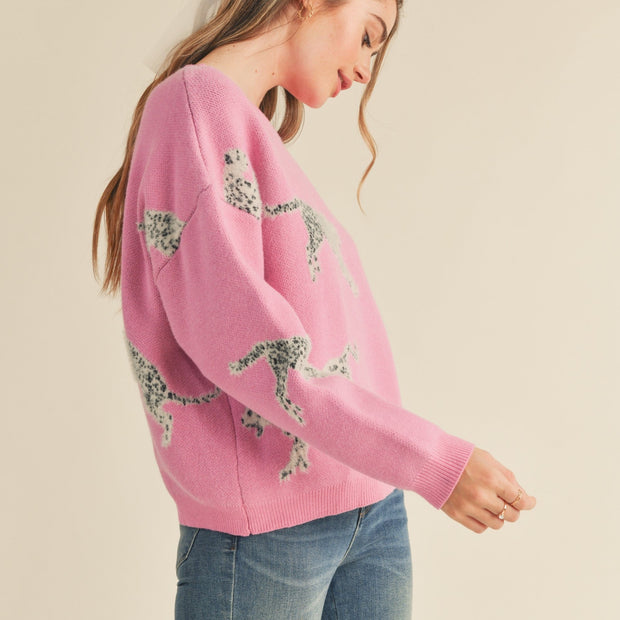 Pink Leopard Sweater