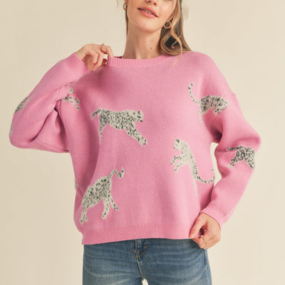 Pink Leopard Sweater