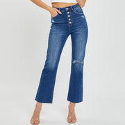 Button down straight jeans