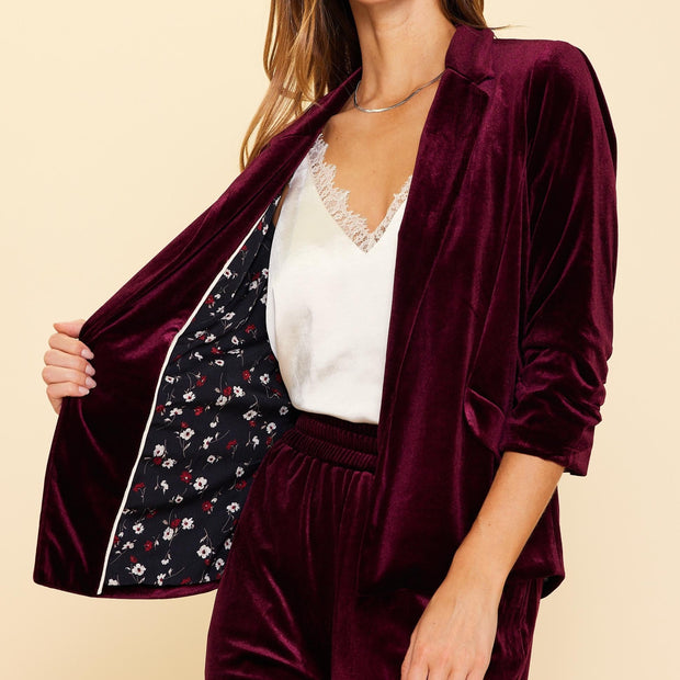 Burgandy Velvet Blazer