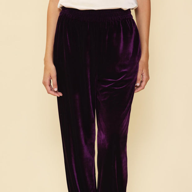 Plum Purple Velvet Joggers