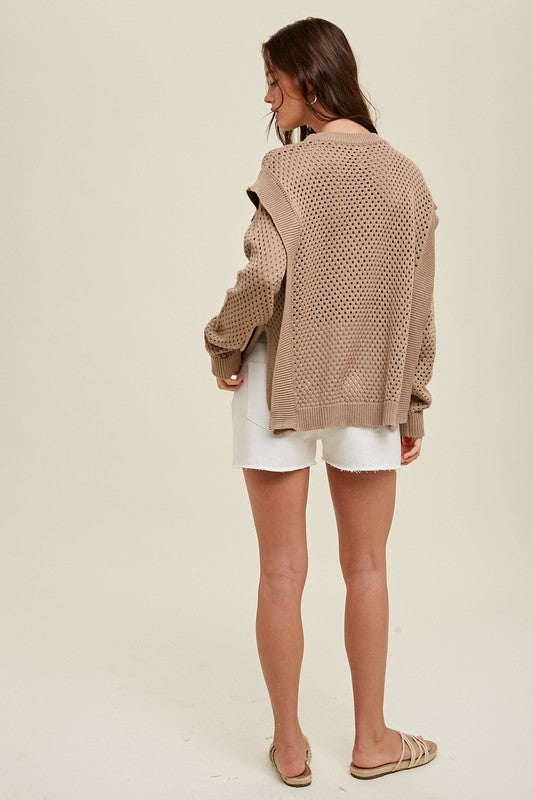 Mocha Crochet Sweater