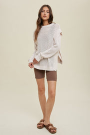 Pale Pink Crochet Sweater