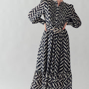 Black printed dress