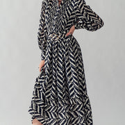 Black printed dress