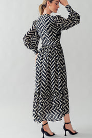Black printed dress