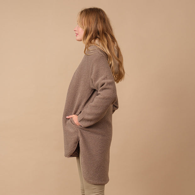Taupe Shearling Pullover