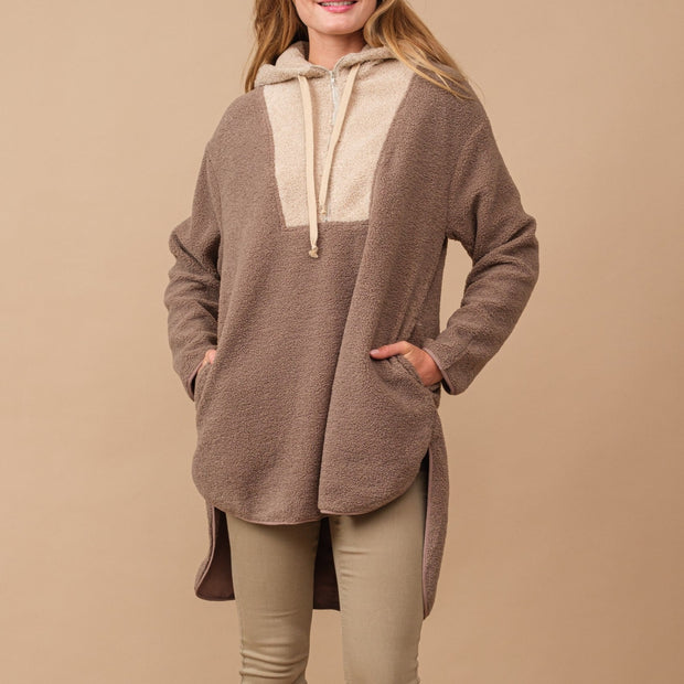 Taupe Shearling Pullover