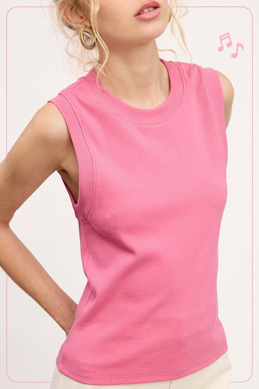 Bubblegum Crew Neck Tank Top