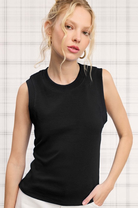 Onyx Crew Neck Tank Top