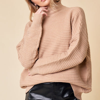Camel Turtleneck Sweater