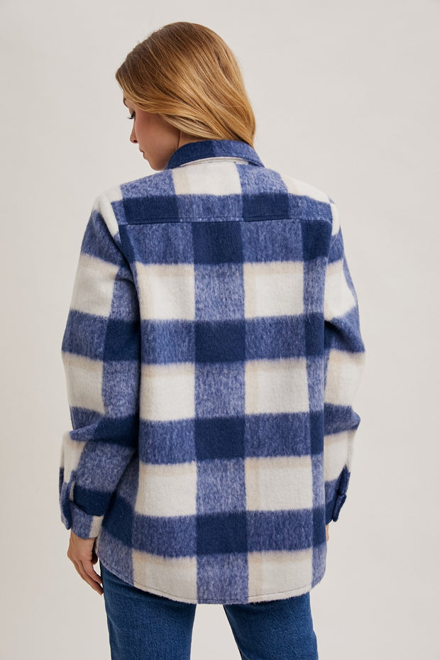 Navy Flannel Shacket