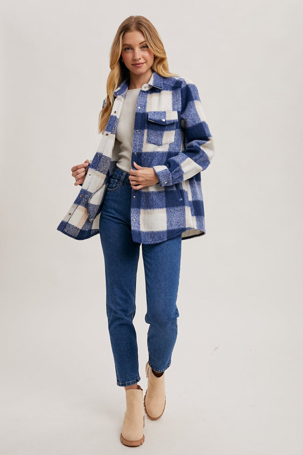 Navy Flannel Shacket