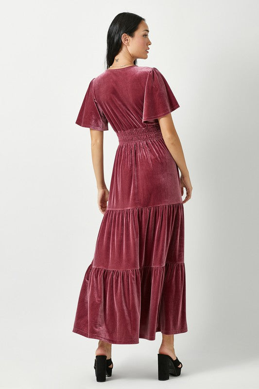 Raspberry velvet dress