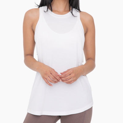 Raw Edge Flow Tank White