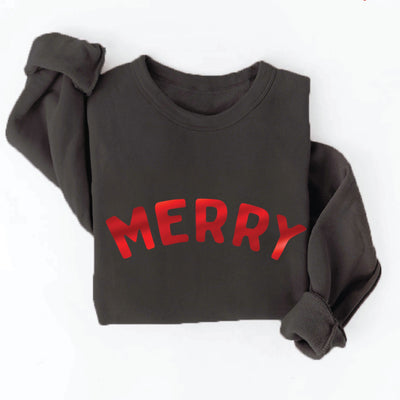 Black Merry Foil Sweatshirt or