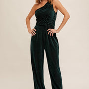 Sea Green Velvet jumpsuit