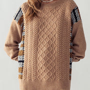 mocha pattern sweater-medium/large