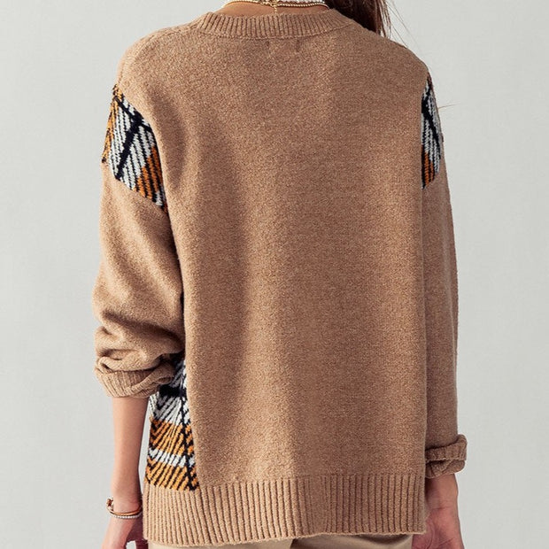mocha pattern sweater