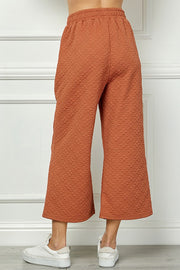Brick Flower Texture Cropped Pant