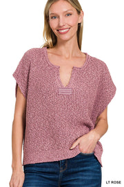 Rose Side Slit Pullover