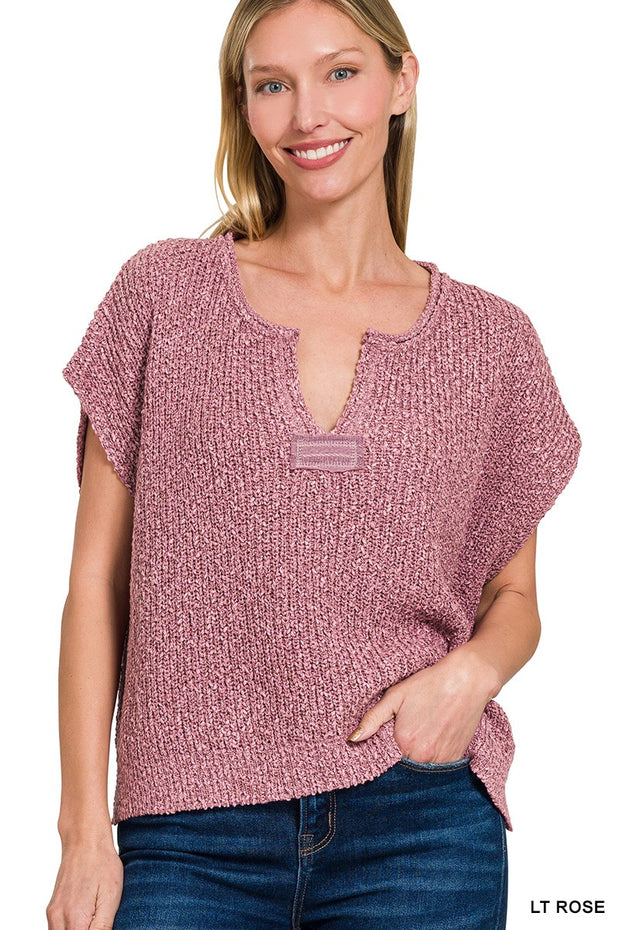 Rose Side Slit Pullover