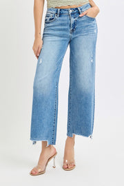 High Rise Cropped Distressed Jeans