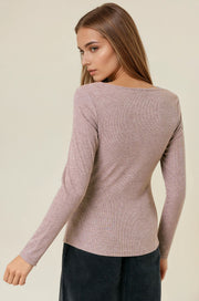 Taupe Scoop Neck Cardigan