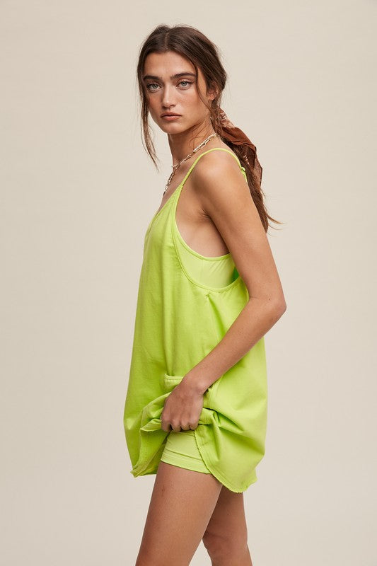 Lime Relaxed Tank Dress