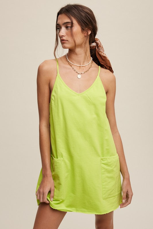 Lime Relaxed Tank Dress