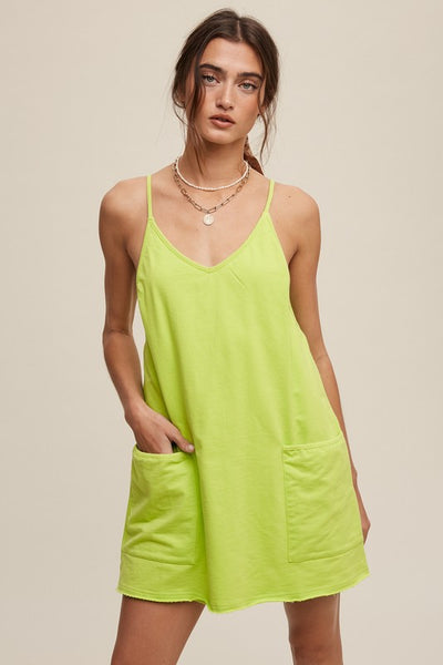 Lime Relaxed Tank Dress