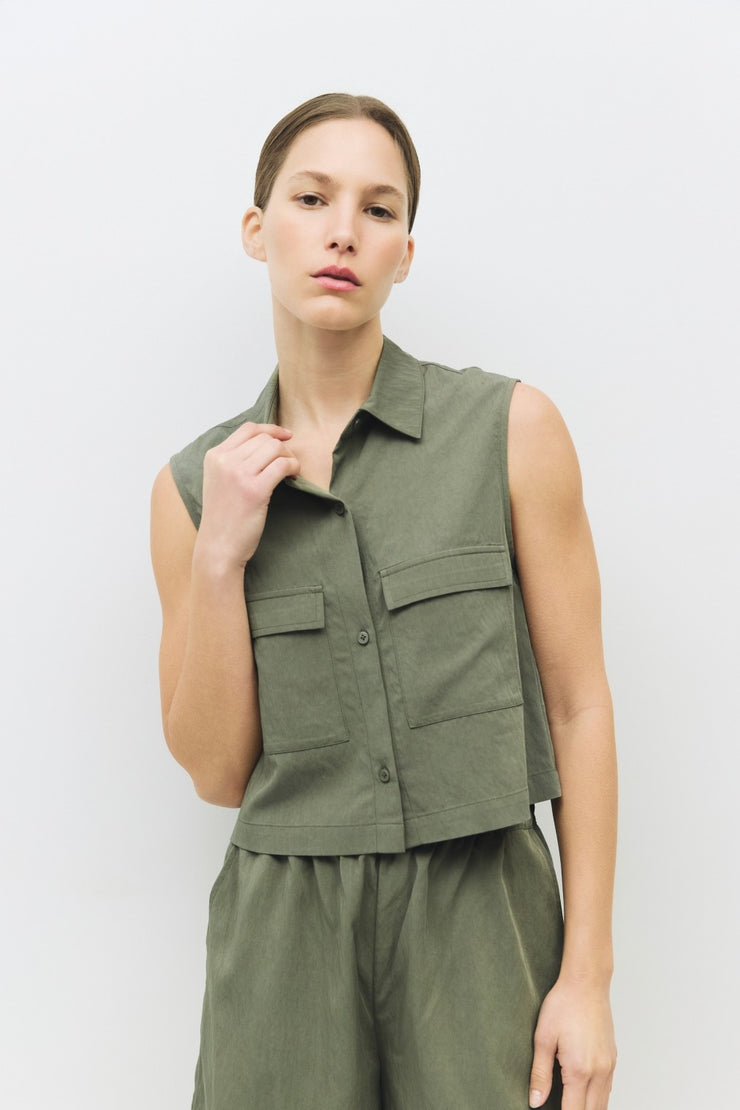 Olive Marion Collared Top