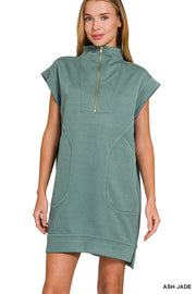 Ash Jade Textured Zip Up Dress
