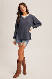 Navy Thermal Pullover