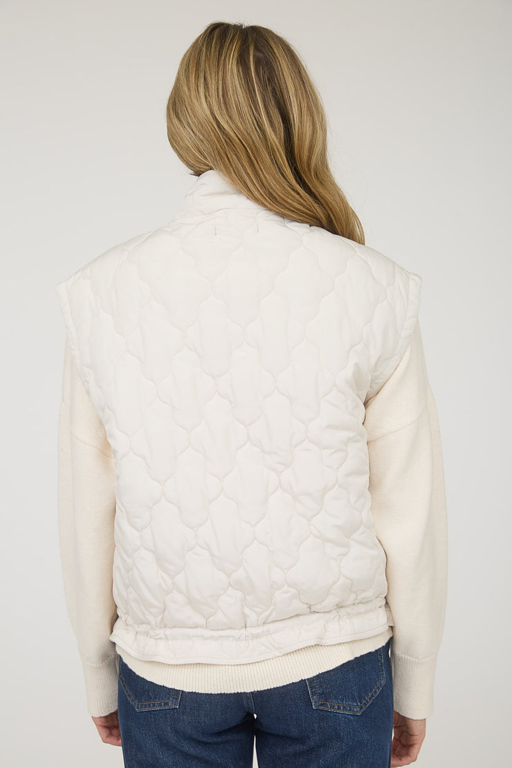 Champagne Quilted Puffer Vest