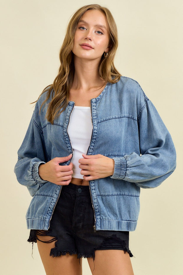 Denim Bomber Jacket