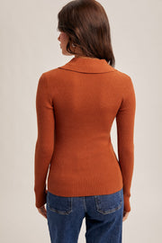 Front Twist Collard Sweater